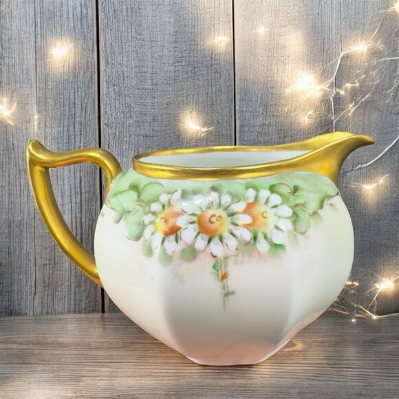 Vintage 1920s Z S & C Bavaria Fine Porcelain Small Pitcher Creamer Hand Painted - Picture 1 of 12
